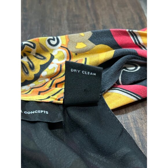 INC International Concepts Colorful Halter Top Scarf Neck Silk Blend Top  Size 6 - Picture 6 of 8